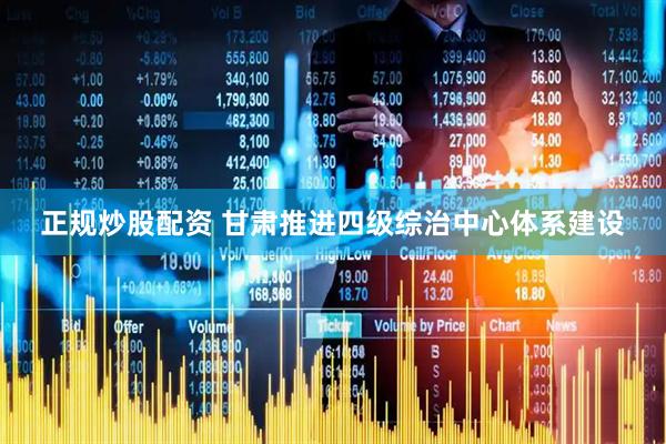 正规炒股配资 甘肃推进四级综治中心体系建设